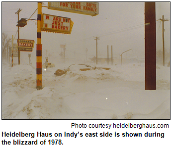 Heidelberg Haus on Indy’s east side is shown during the blizzard of 1978.