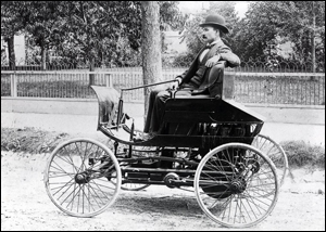 This Hoosier inventor is credited with creating one of the first gasoline-powered cars in America.